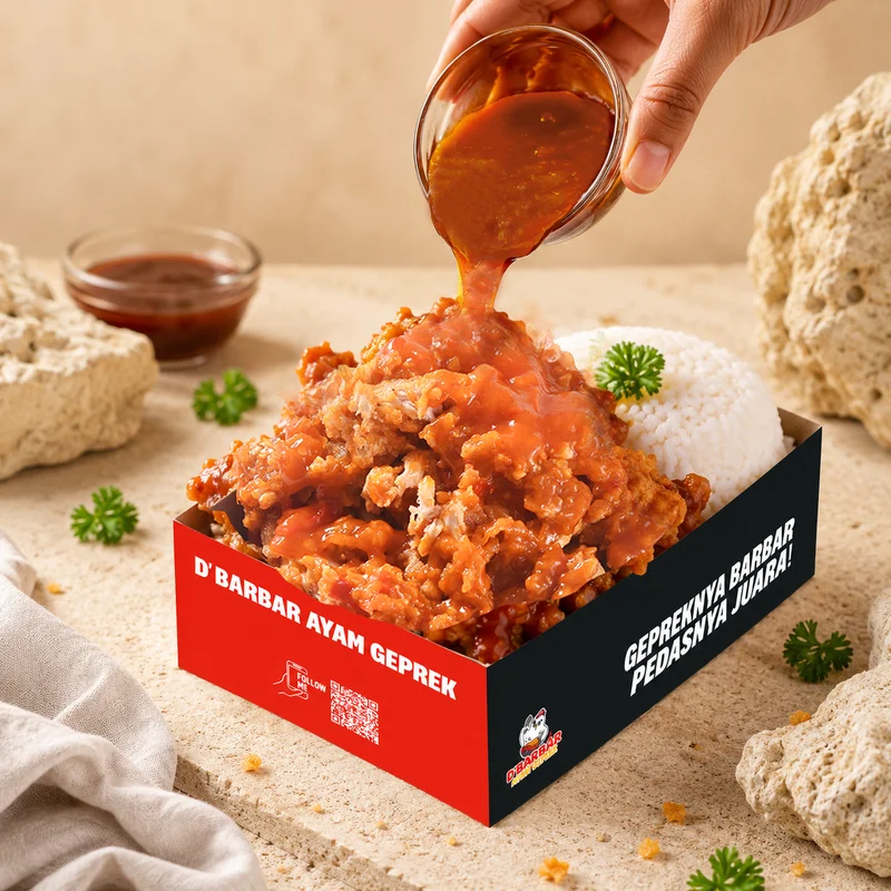 Ayam Geprek Saus Lava Pedas